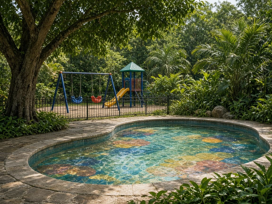 Children's pool beside the playground
